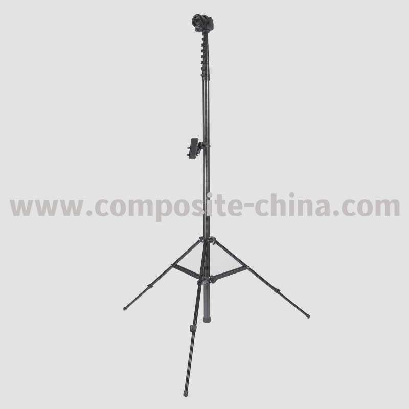 Kabòn Fib Teleskopik Kamera Pol